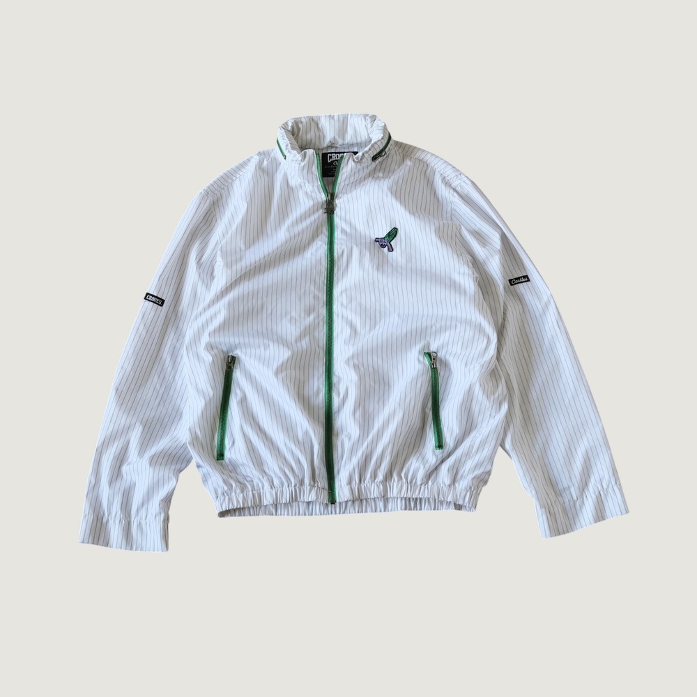 Crooks Castles‎ Windbreaker White Pinstripe Embroidered Logo Polyester Street M